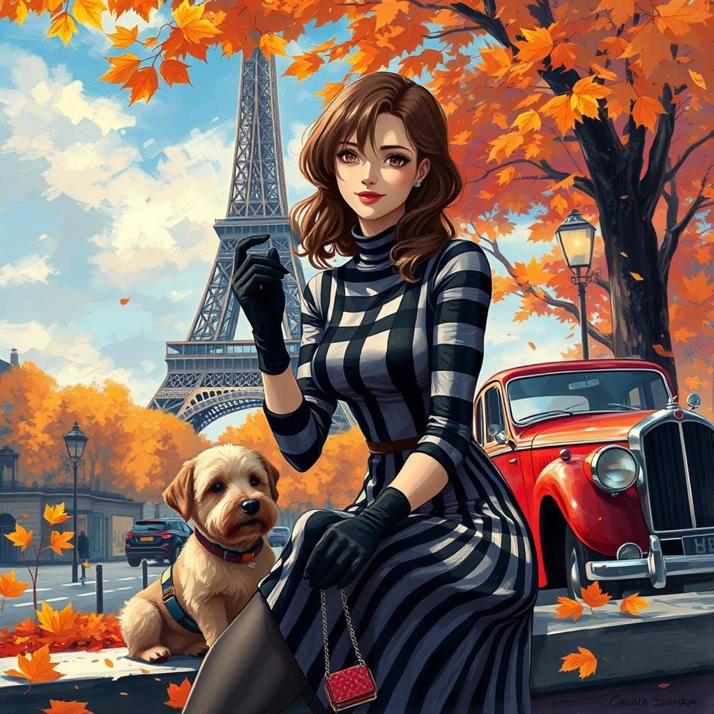 Stunning Parisian Scene in Neo-Impressionist Style