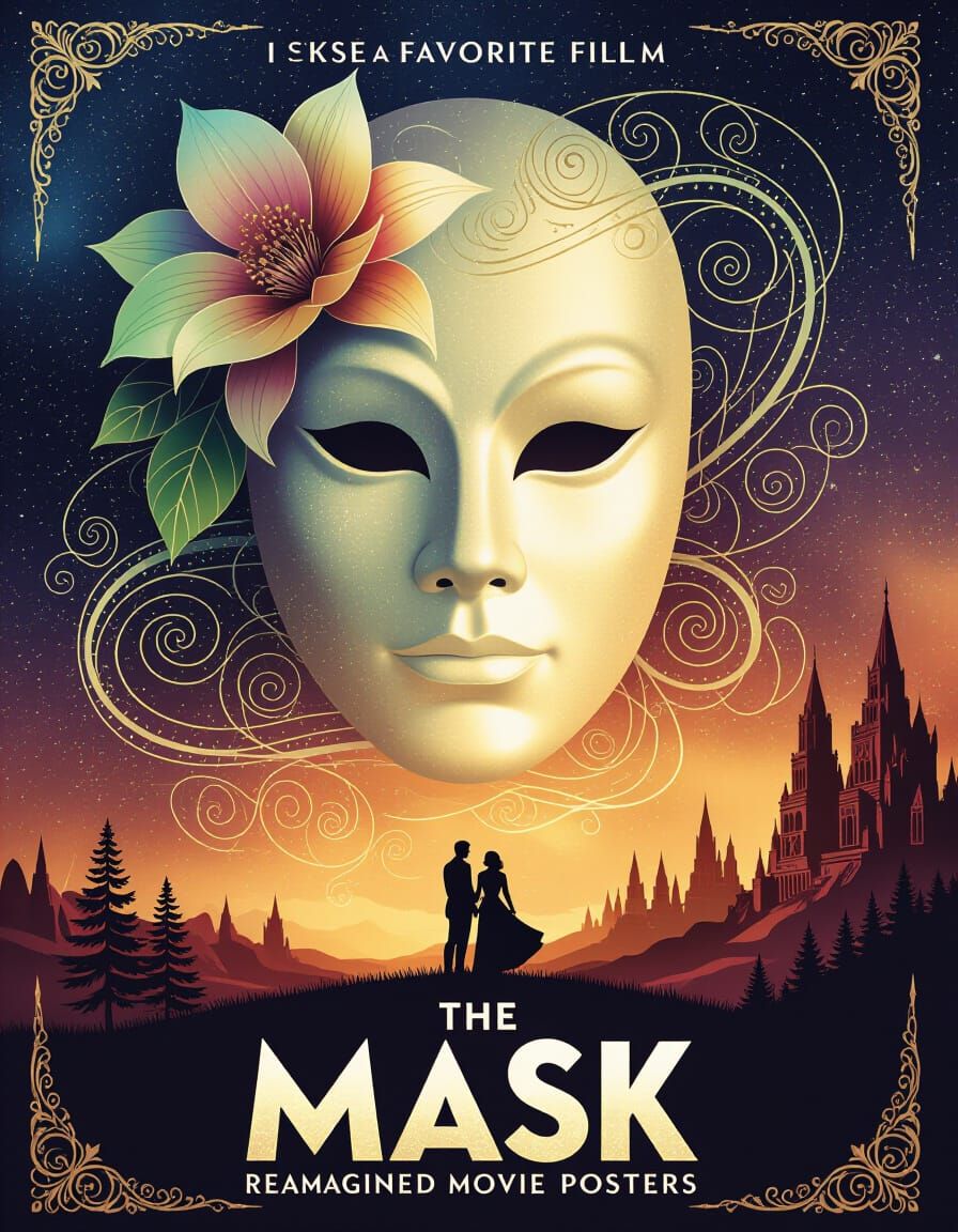 Surreal Space Adventure Poster in Impasto Style