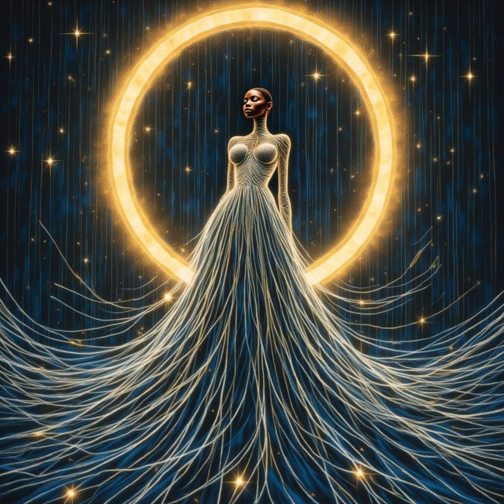 Divine Aurora Embodies Balance in Cosmic Starlight