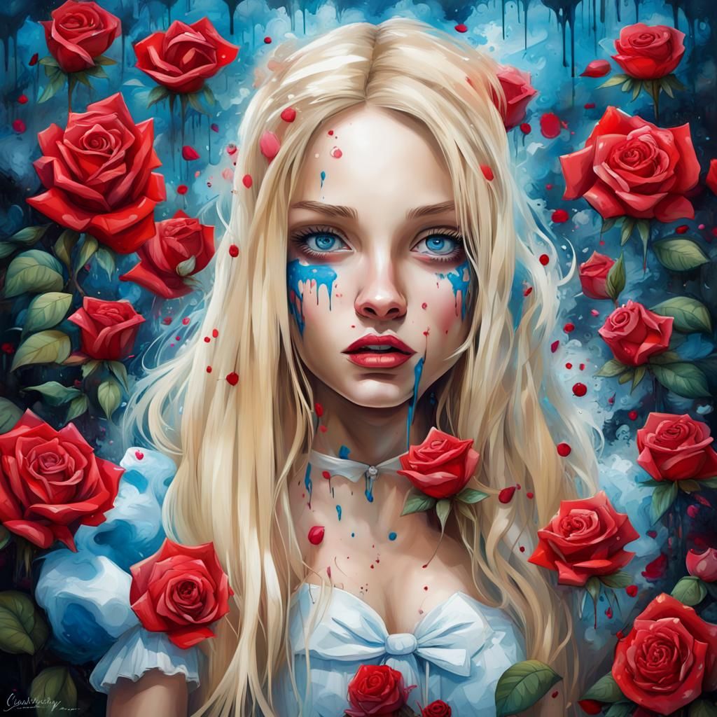 Alice in Wonderland Graffiti Art Portrait