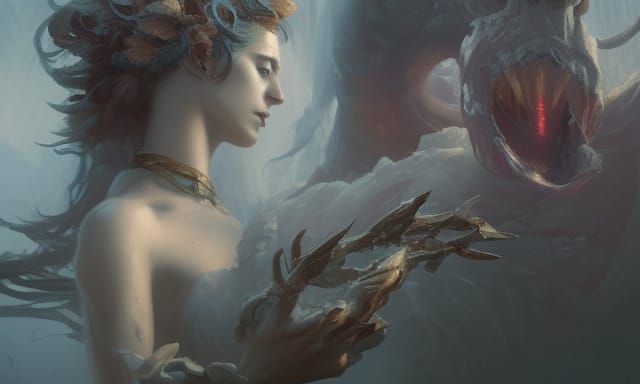 Dark Fantasy Maiden by Rutkowski, Unreal Engine