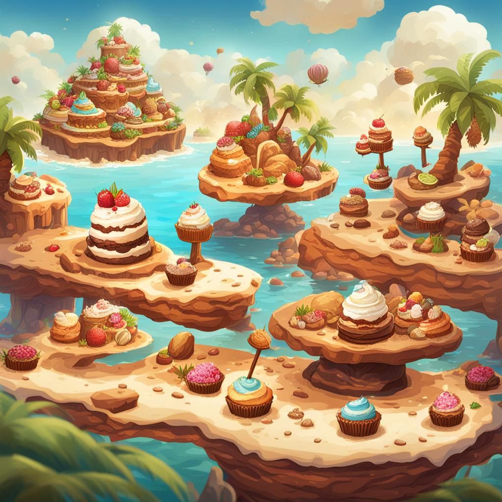 AI-Generated Dessert Island