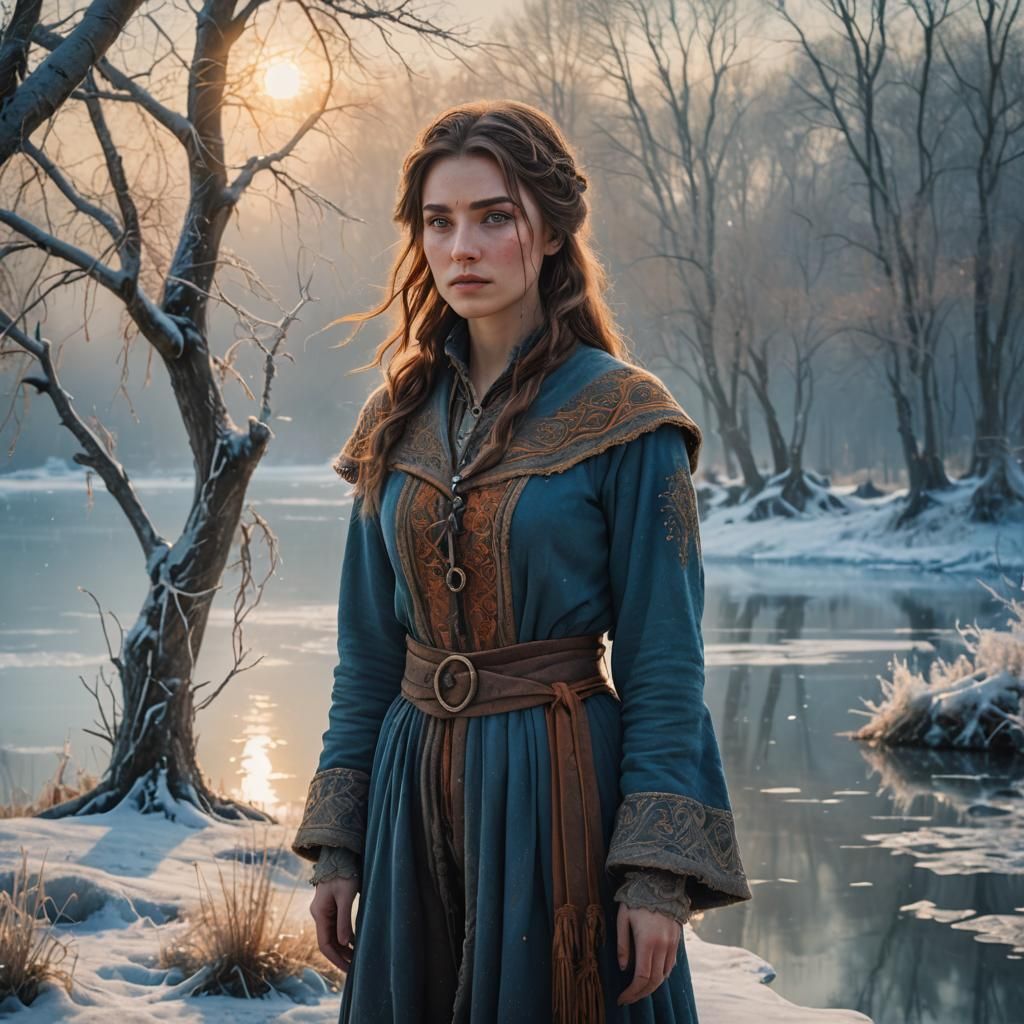 Frozen Lake: A Digital Fantasy Portrait