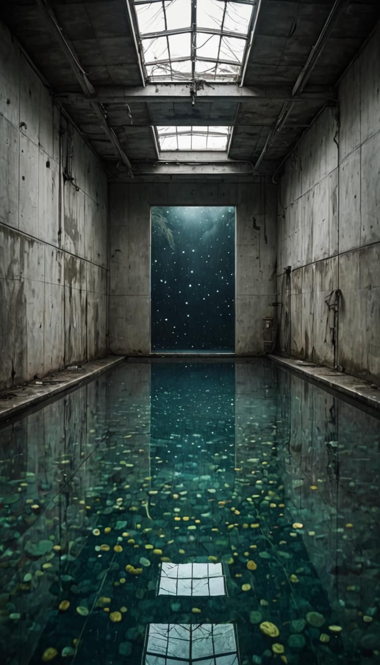 Eerie Infinite Pool in Liminal Space