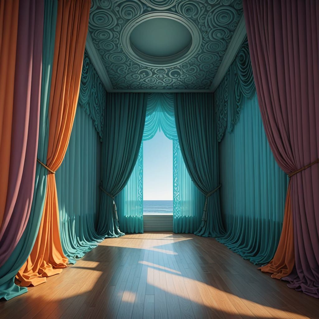 Celestial Portico: Abstract Vector Fractal in 3D Shading