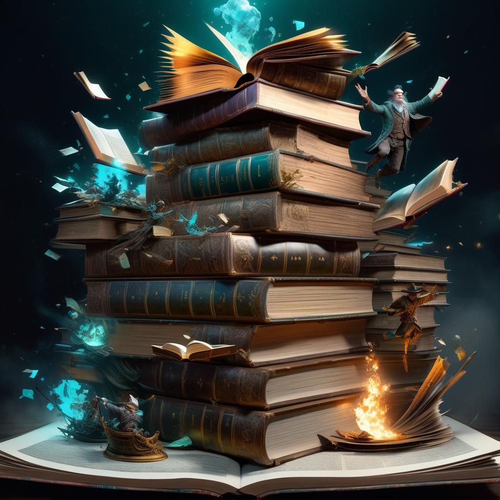 Magical Books Unleash Literary Characters: Fantasycore Artwo...