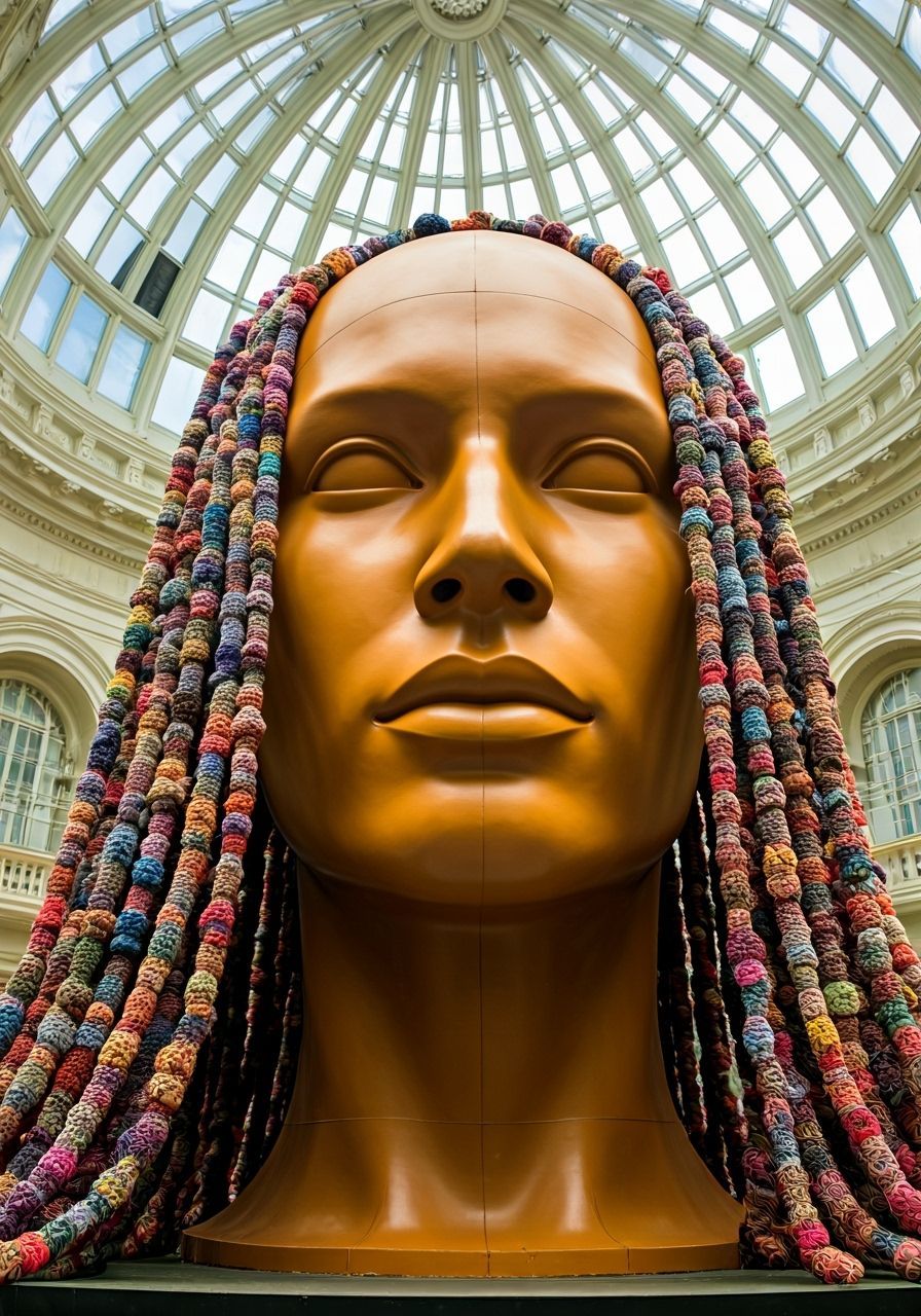 Head-Frame Rubber Painted Industrialcrochet Flower-Dreads