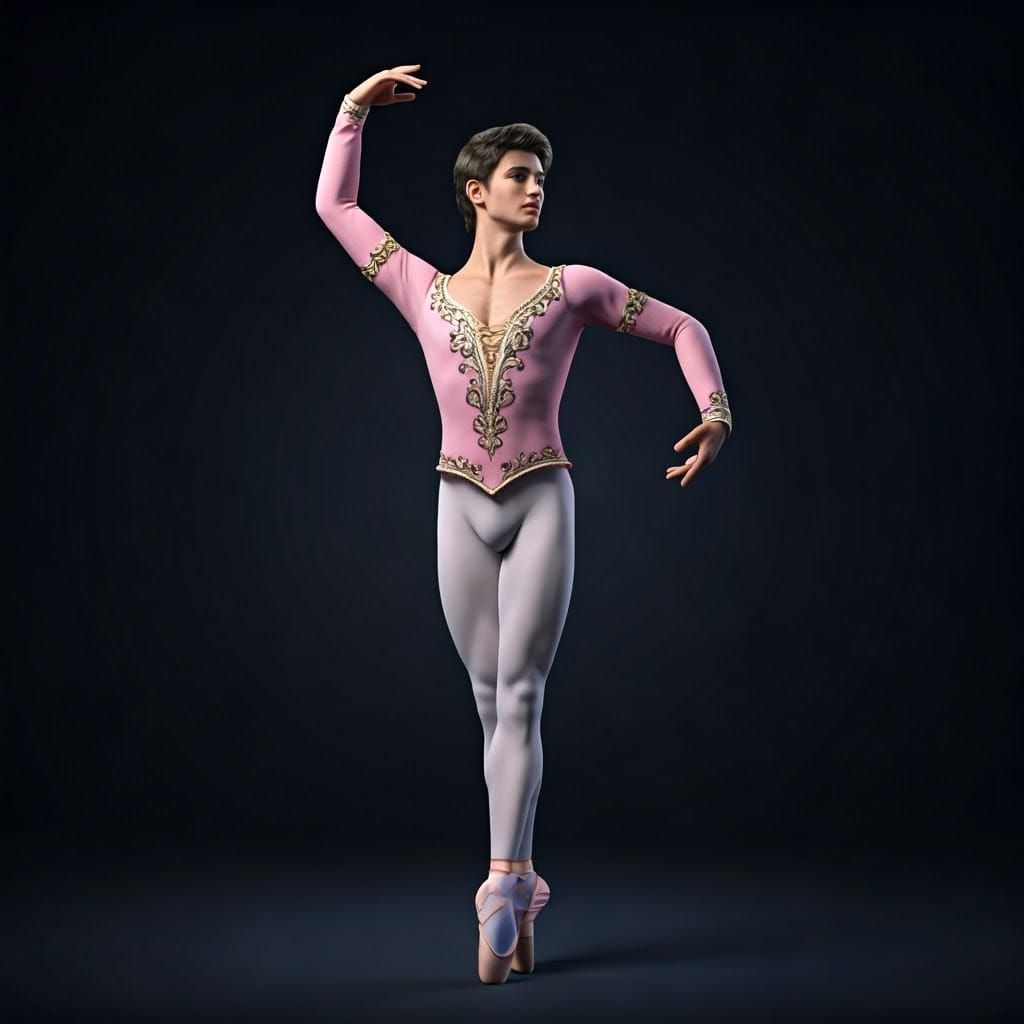 Ballet Dancer in Pink Triko: Hyperrealistic Dynamic Lighting