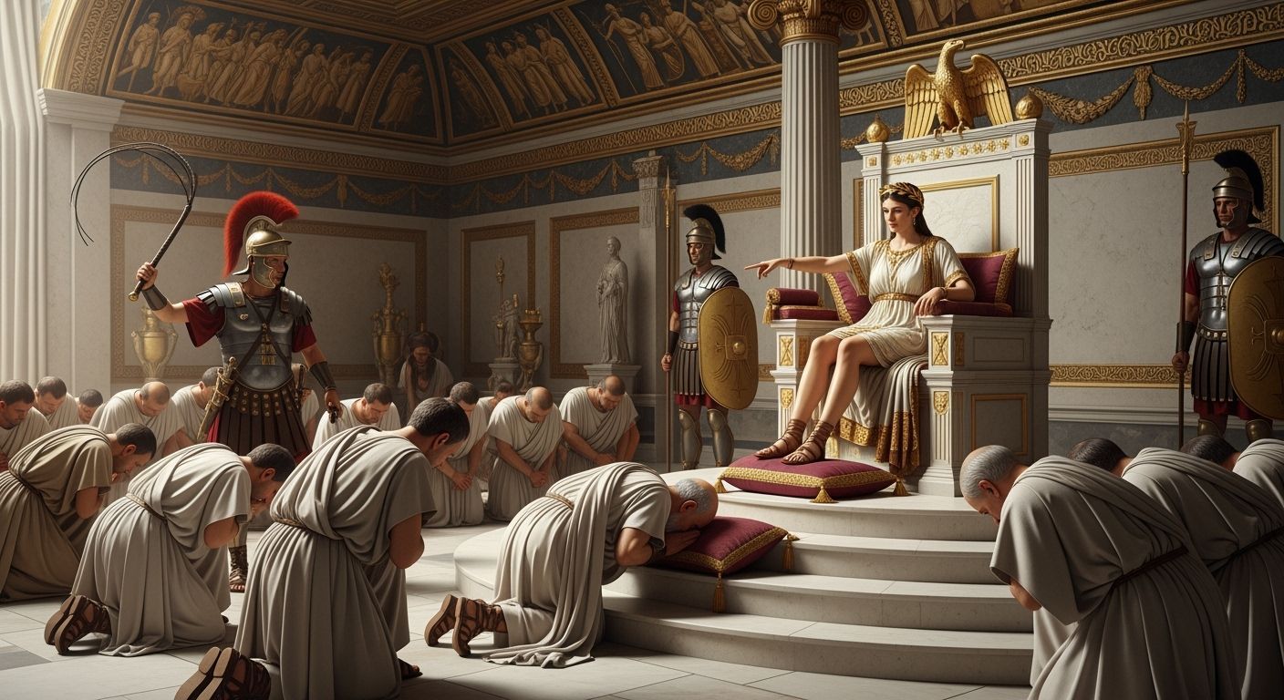 Empress Messalina in Lavish Ancient Roman Throne Room