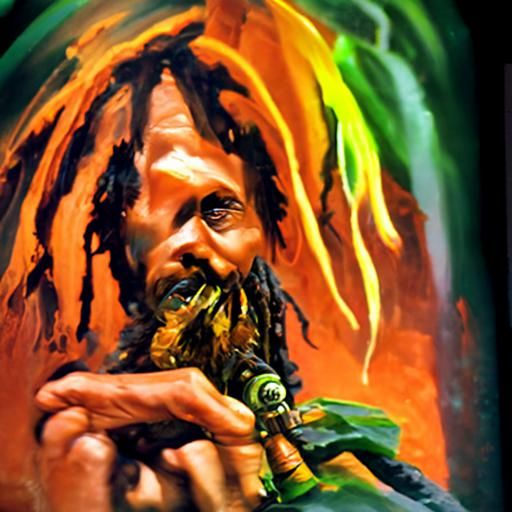 Rastaman Portrait in Oil Painting Style