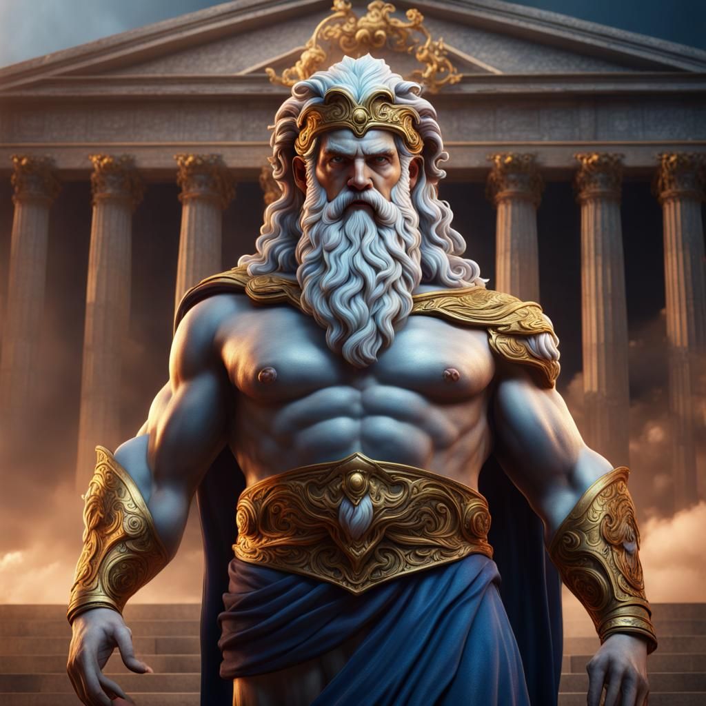 Zeus from Greek Mythology in Detailed Matte Painting