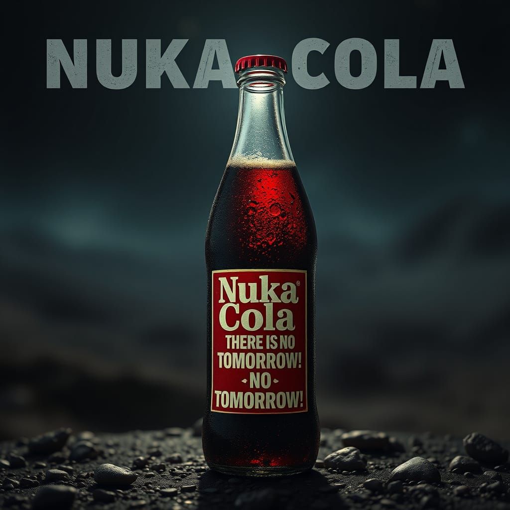 Nuka Cola Ad in Futuristic Style with Hyperrealistic Details
