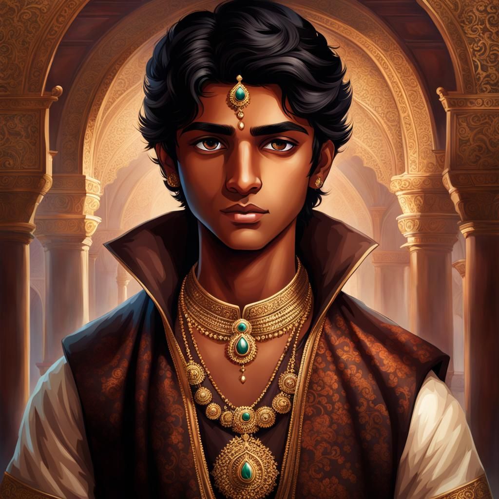 Teen Indian Prince Portrait with Glasses