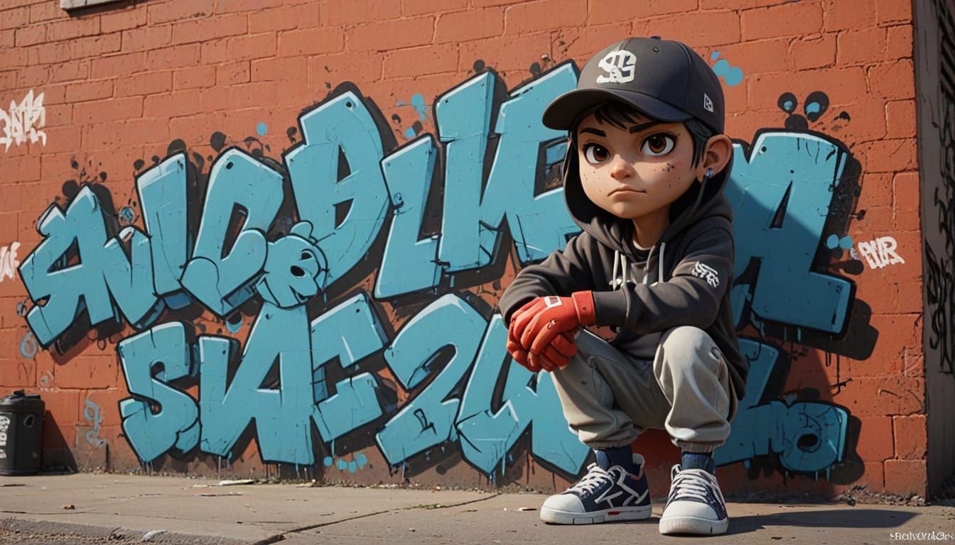 Cel-Shaded Graffiti Masterpiece of a Hoodlum