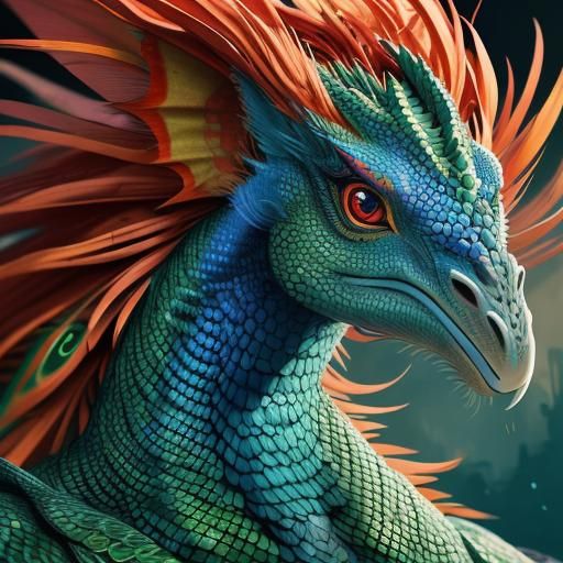 Dragon Woman Portrait in Hyper-Realistic Digital Art