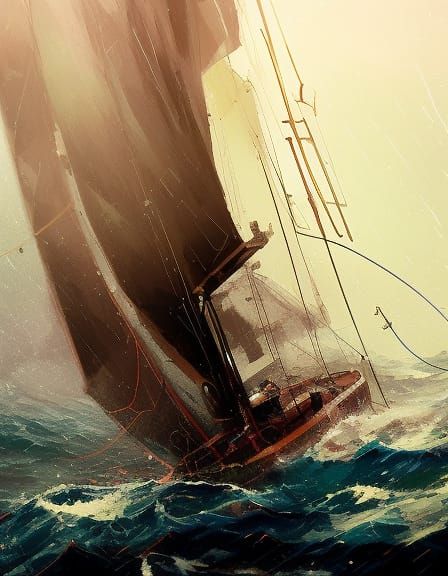 sailboat in a storm