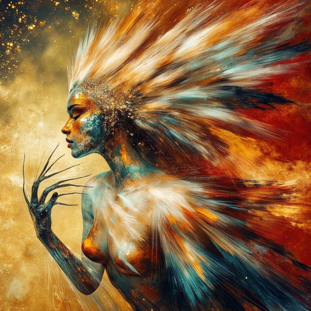 Abstract Woman in Digital Art Style