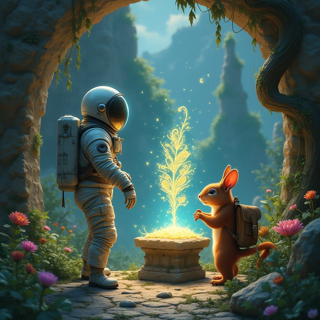 Astronaut Discovers Glowing Pedestal in Ancient, Mystical Ga...