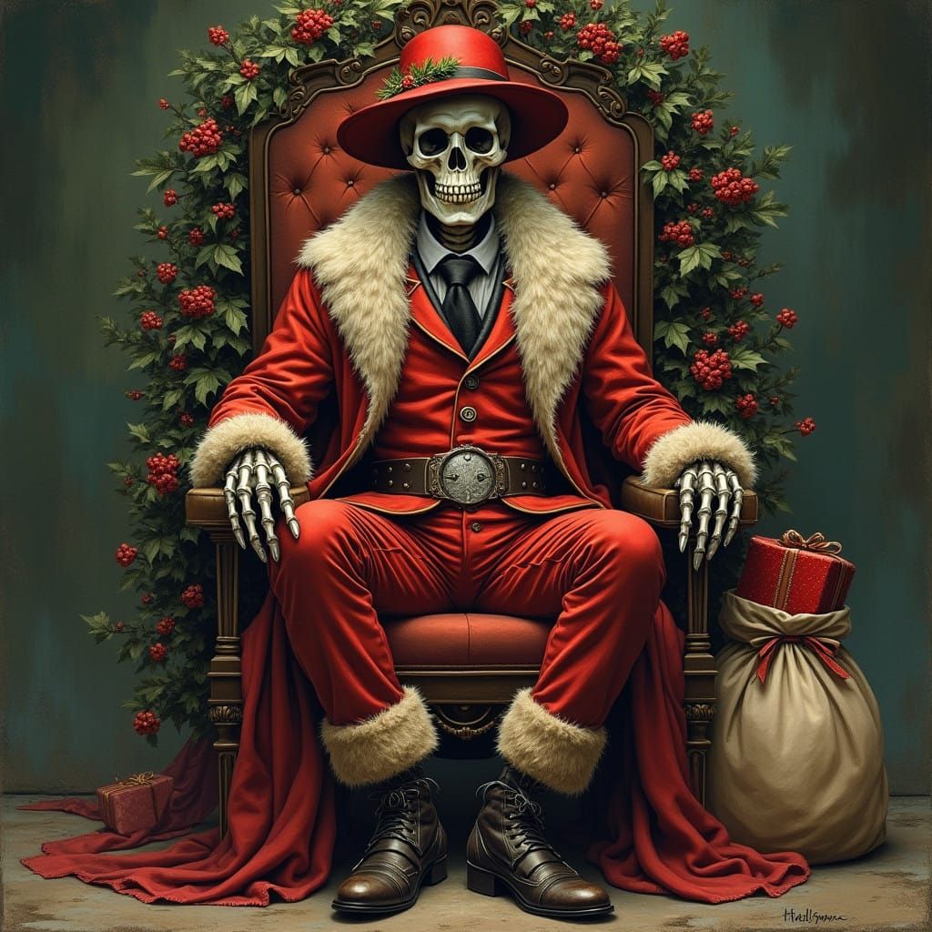 Dark Gothic Santa in Ornate Throne