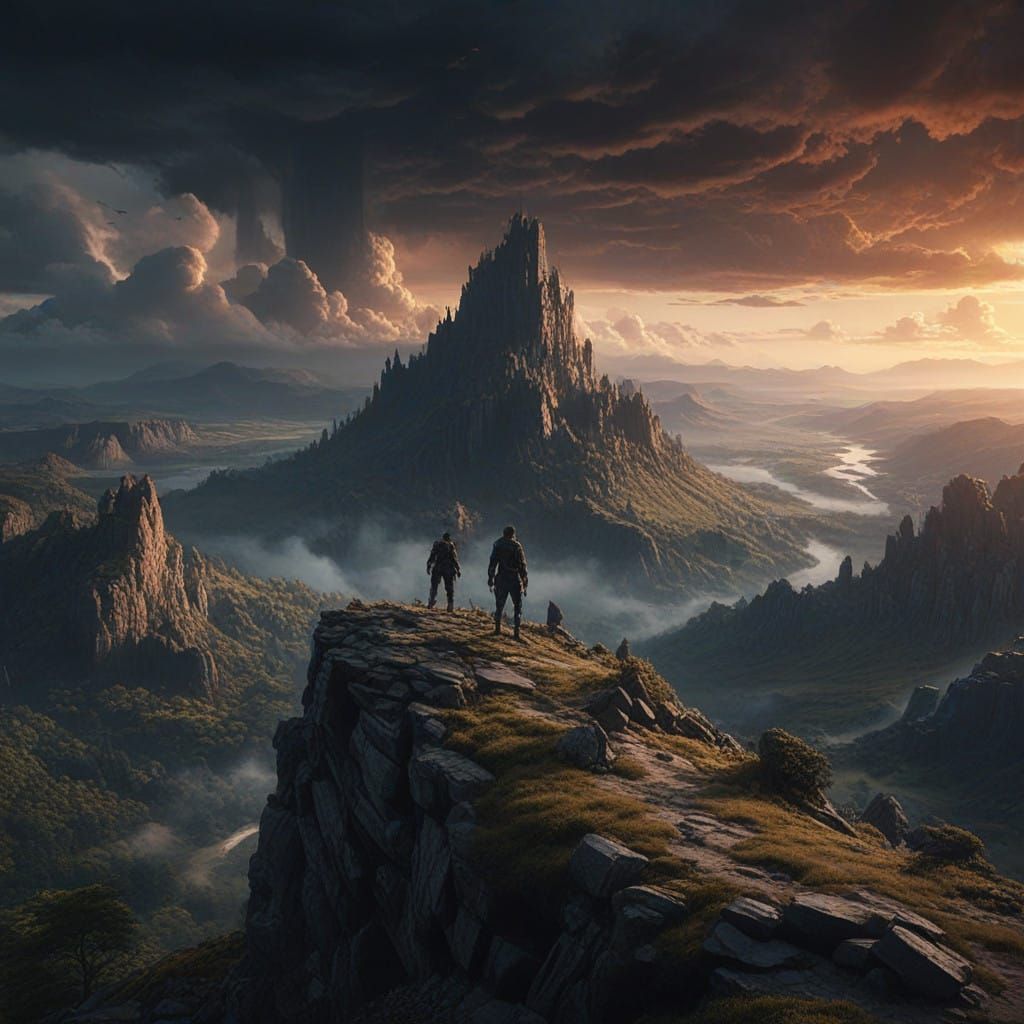 Epic Digital Matte Painting of Loyal Allies in the Final Bat...