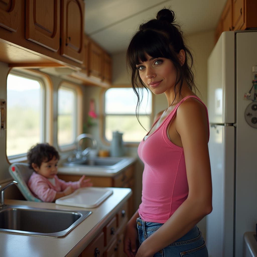 Hyper-Realistic Portrait of Brandi Burke in Kitchen