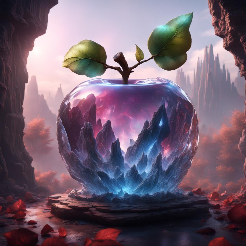 Detailed Crystal Apple Matte Painting