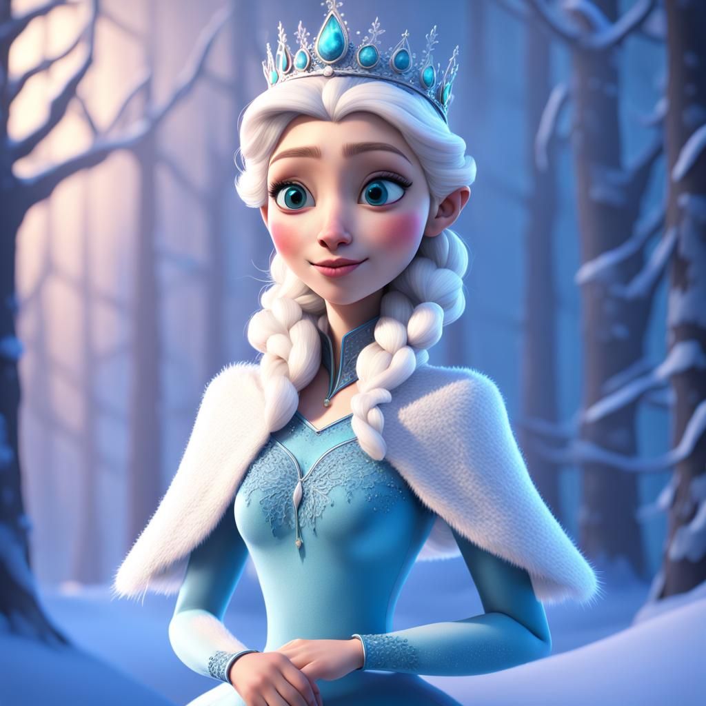 The Snow Queen: Pixar-Style 3D Digital Art
