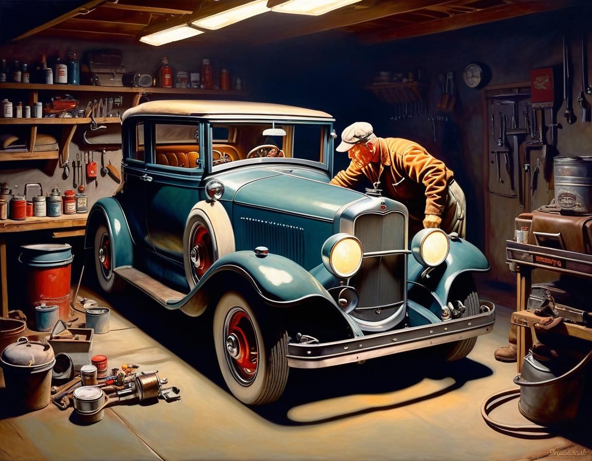Mechanic's Passion: A Digital Painting of Automotive Dedicat...