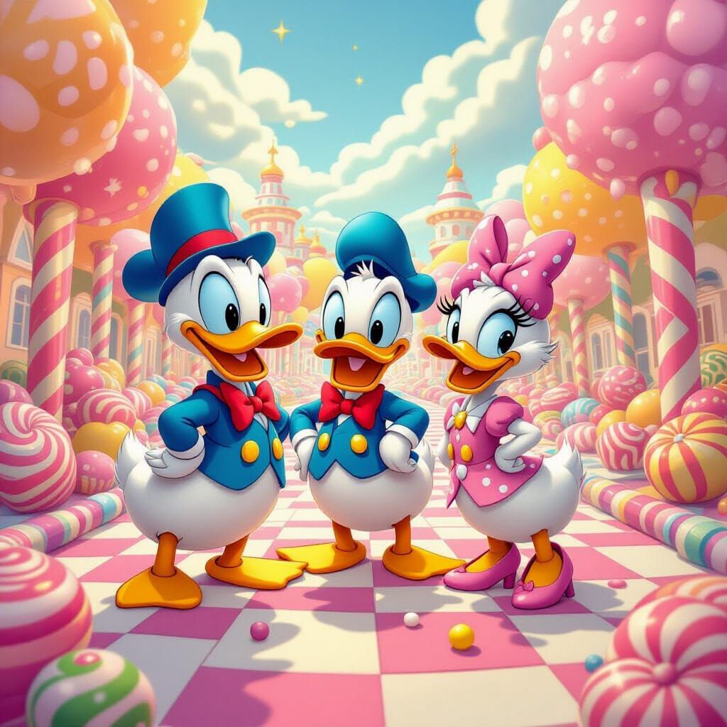Donald Duck and Friends in Candyland Stickers