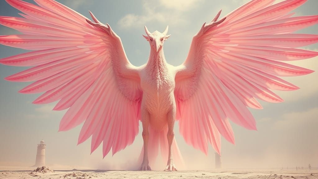 Pink Winged Creature in Cinematic Wildlife Photography