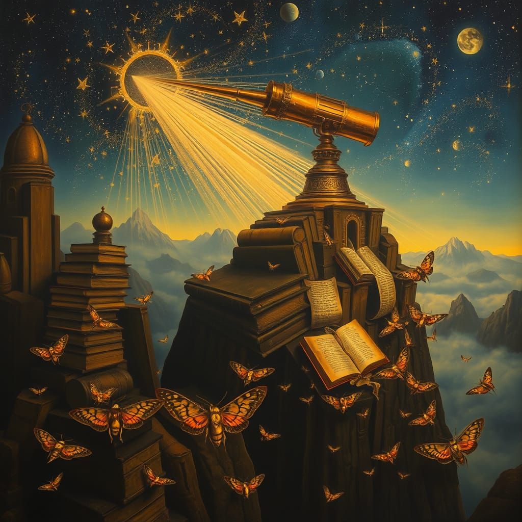 Surreal Weeping Observatory on Book Mountain