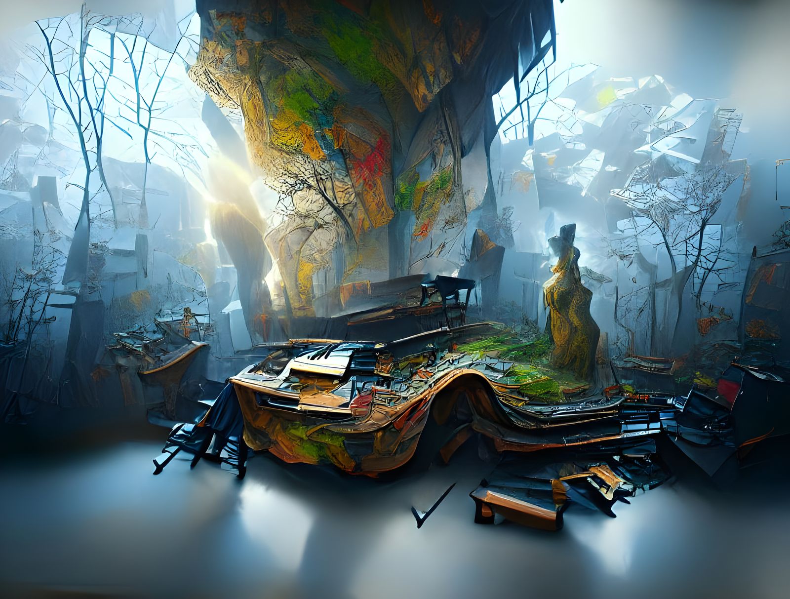 Ghostly Shade Stealing Breath by Abandoned Piano