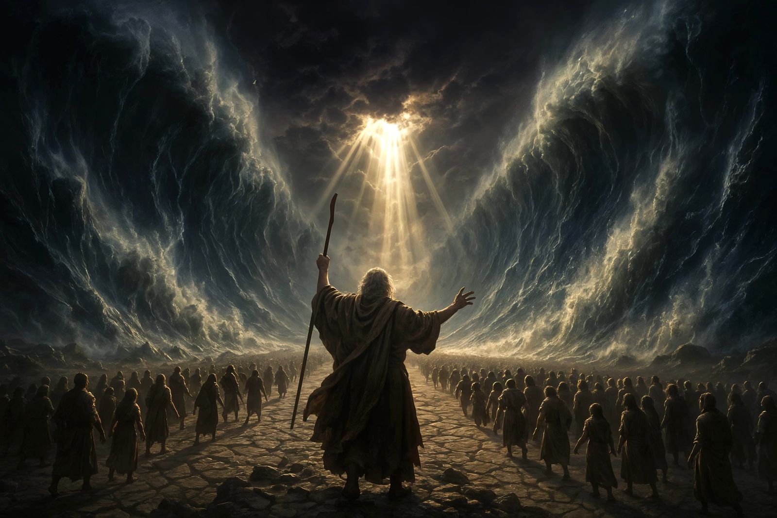 Moses Parts the Red Sea: Epic Photo Render