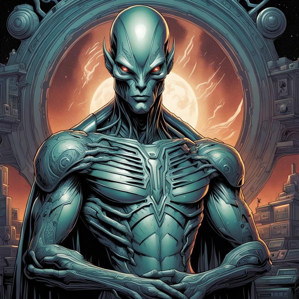 Alien Tattoo Studio in Comic Book Style