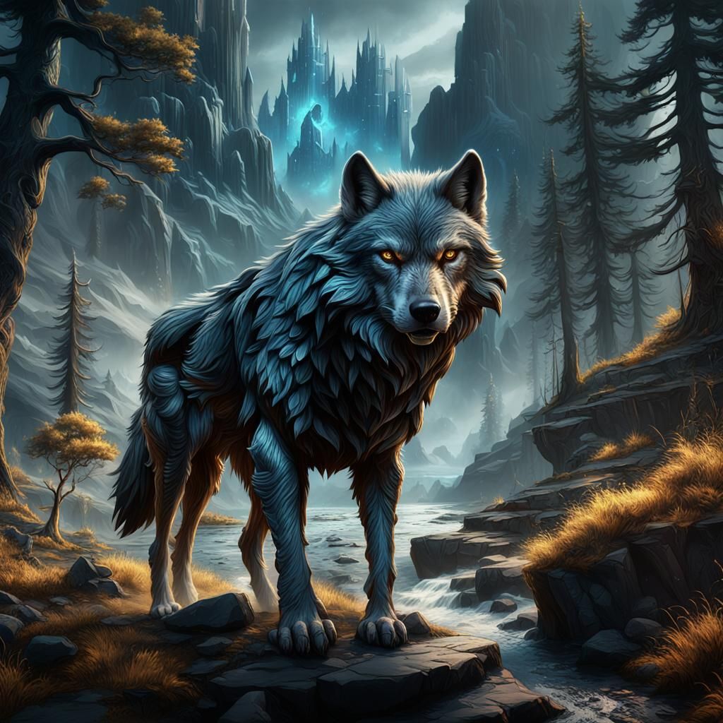 Lone Wolf Fantasy Concept Art in Deep Color