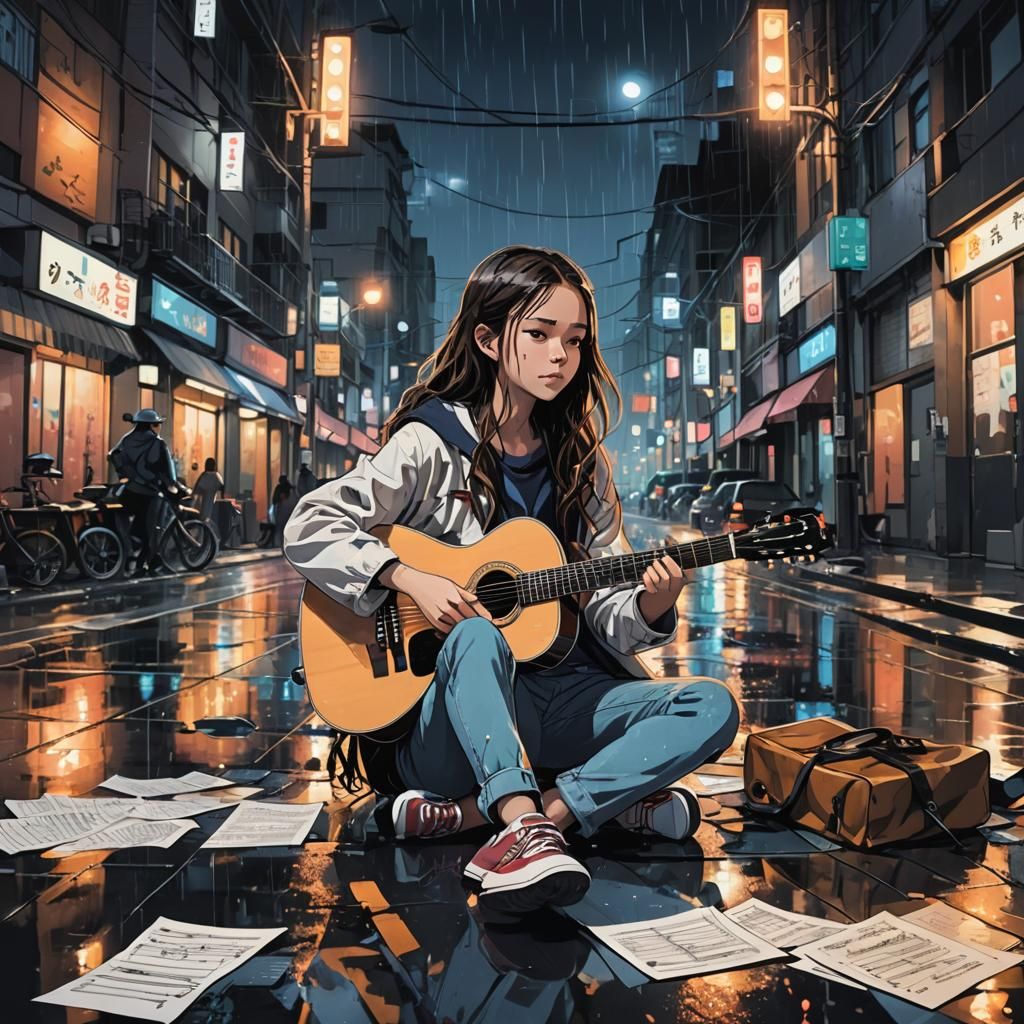 Olivia Rodrigo in Electric Manga Anime Style