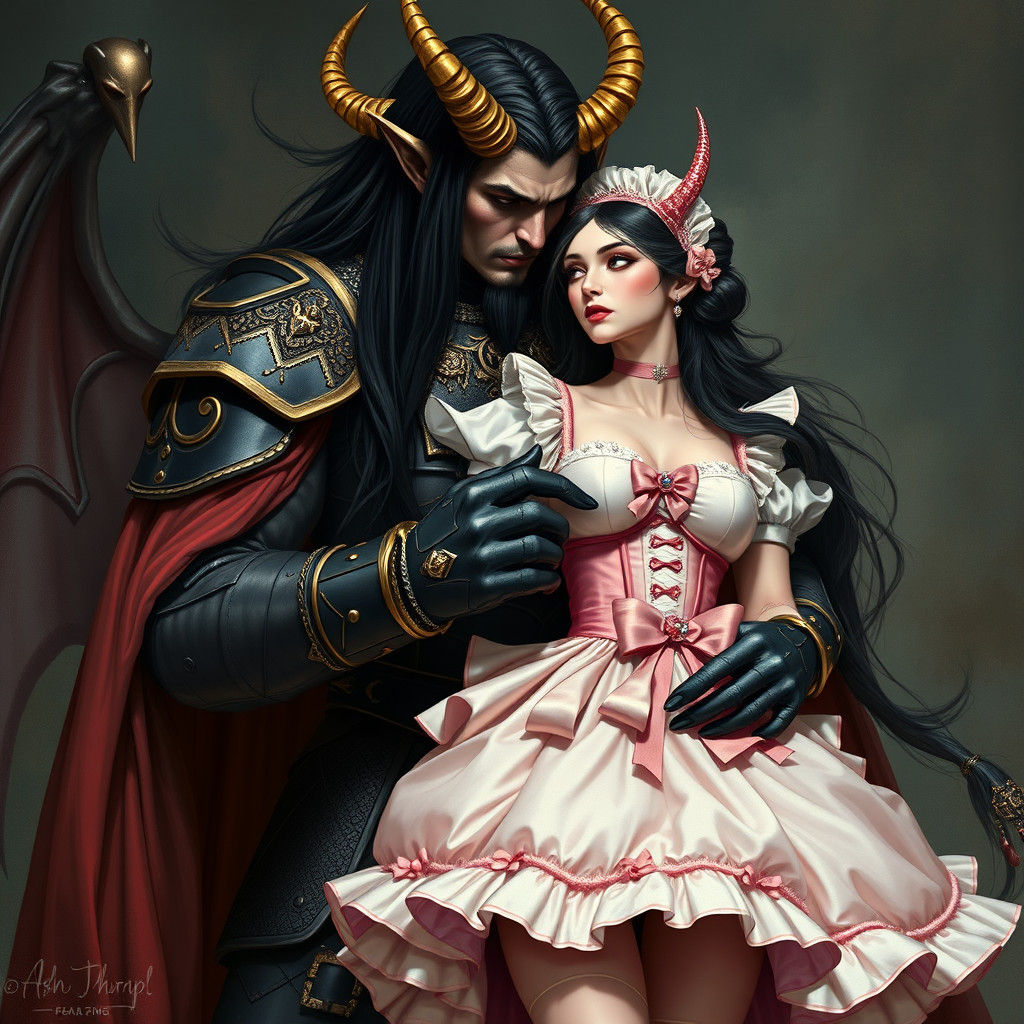 Demon King Captures French Maid, Dark Fantasy Baroque