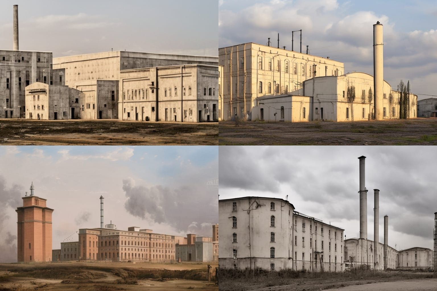 Greyscale Image of Large Georgian Factory