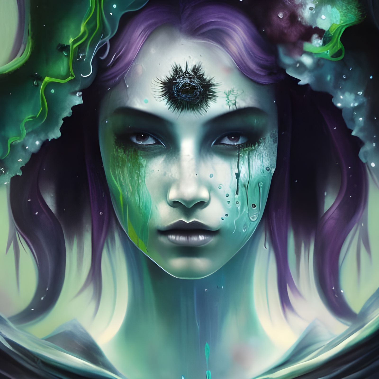 Biohazard Woman Portrait in Fantasy Style