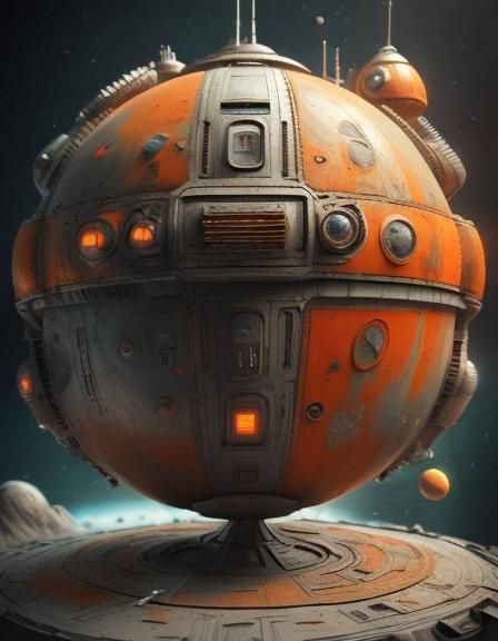 Abstract Fractal Curves in Scifi Diorama