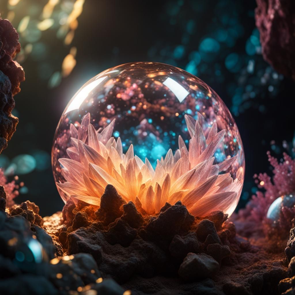 Glowing Crystal Cave with Fairy Dust Effect