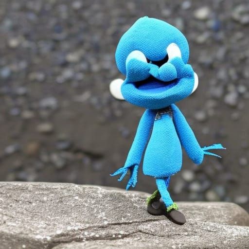 Cute Smurf Art Made From Recycled Materials
