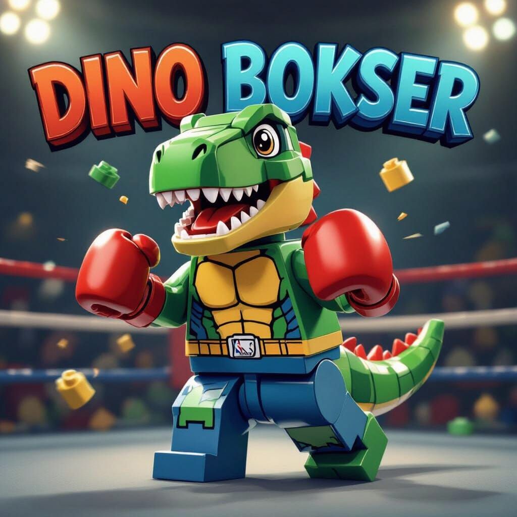 LEGO Dinosaur Boxer "DINO BOKSER" in NBA Style