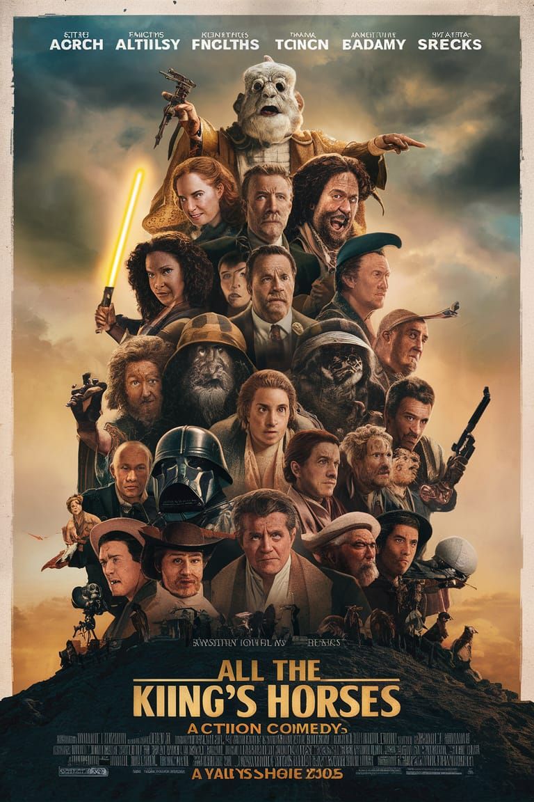 Action Comedy Movie Poster with Fantasy Characters