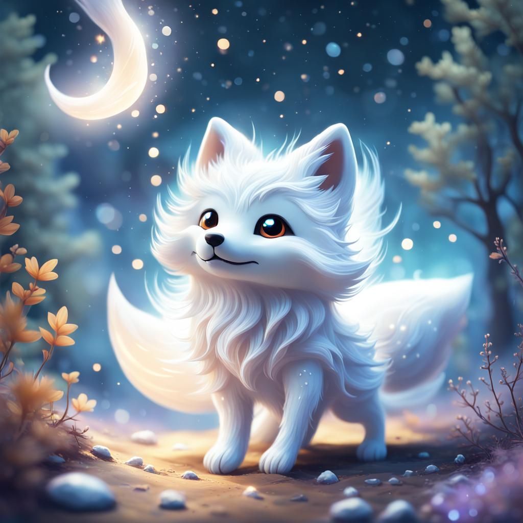 Magical Fox Spirit in a Mystical Environment