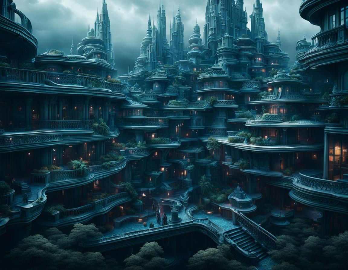 Epic Organic Shape Buildings in Digital Matte Painting