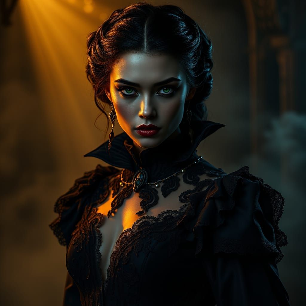 Majestic Gothic Vampire in Victorian Elegance