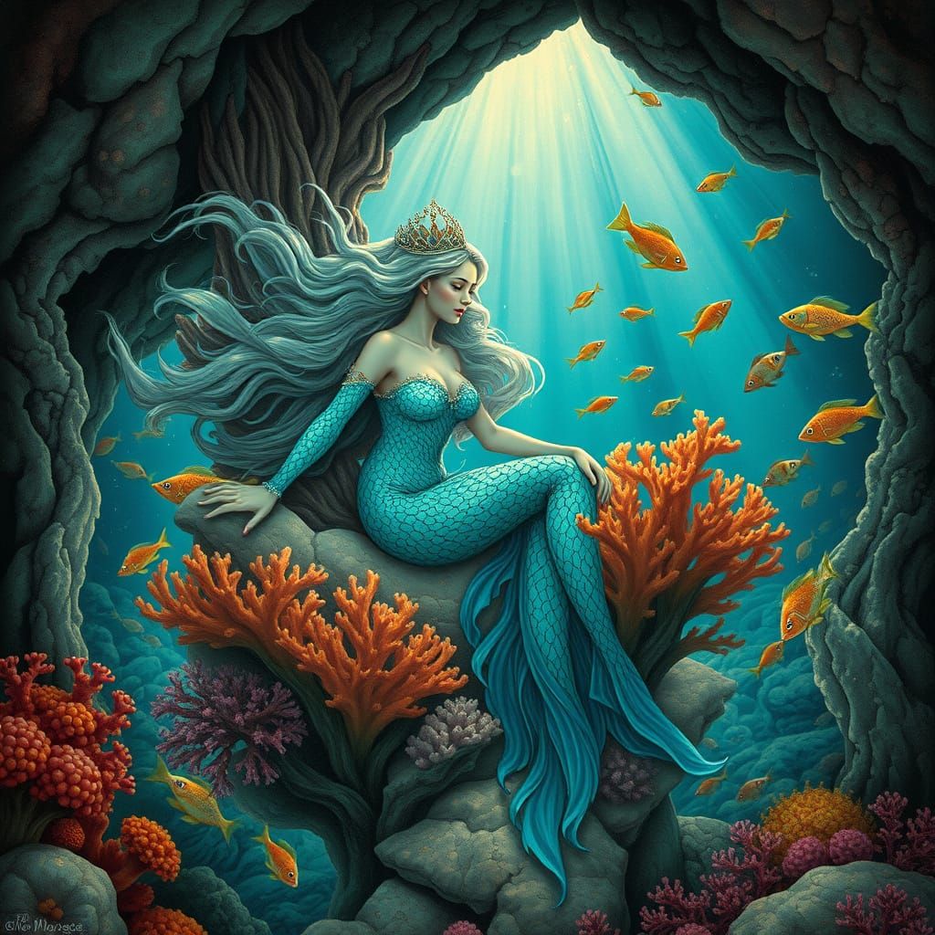 Princess of the Deep Sea in Art Nouveau Style