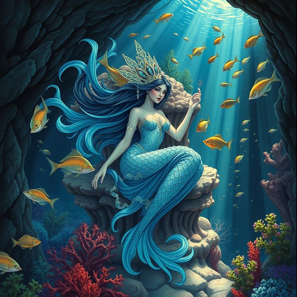 Deep Sea Princess in Art Nouveau Style