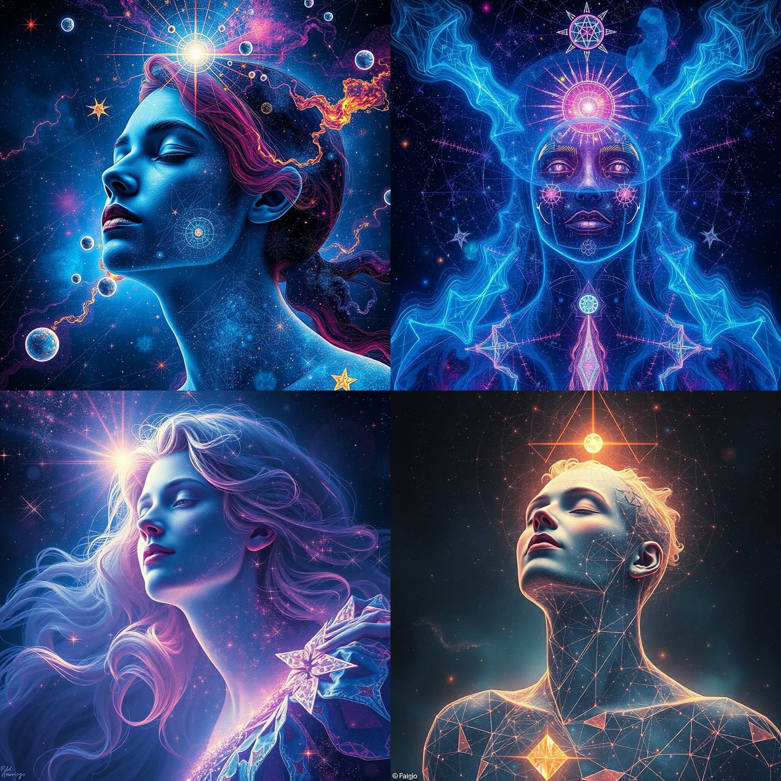 Holographic Cosmic Dreamscape in Visionary Style